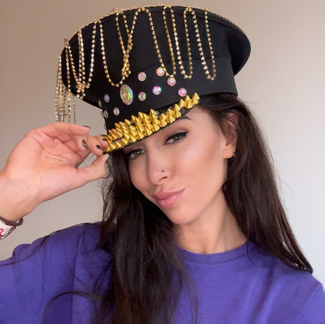 Golden Spikes Statement Hat